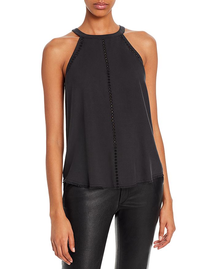 Go By Go Silk Come To A Halt Tank In Washed Black