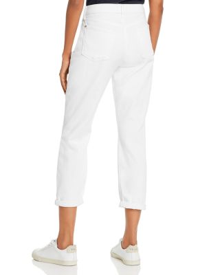 white jean capri pants