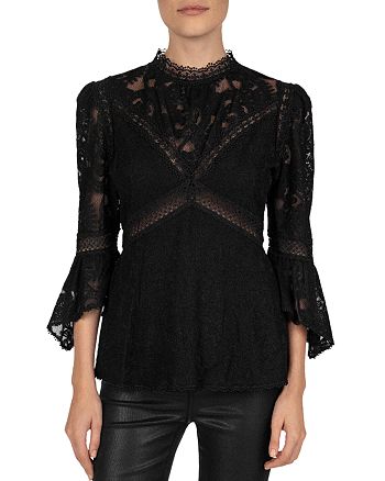 The Kooples Lace Button-Back Top | Bloomingdale's