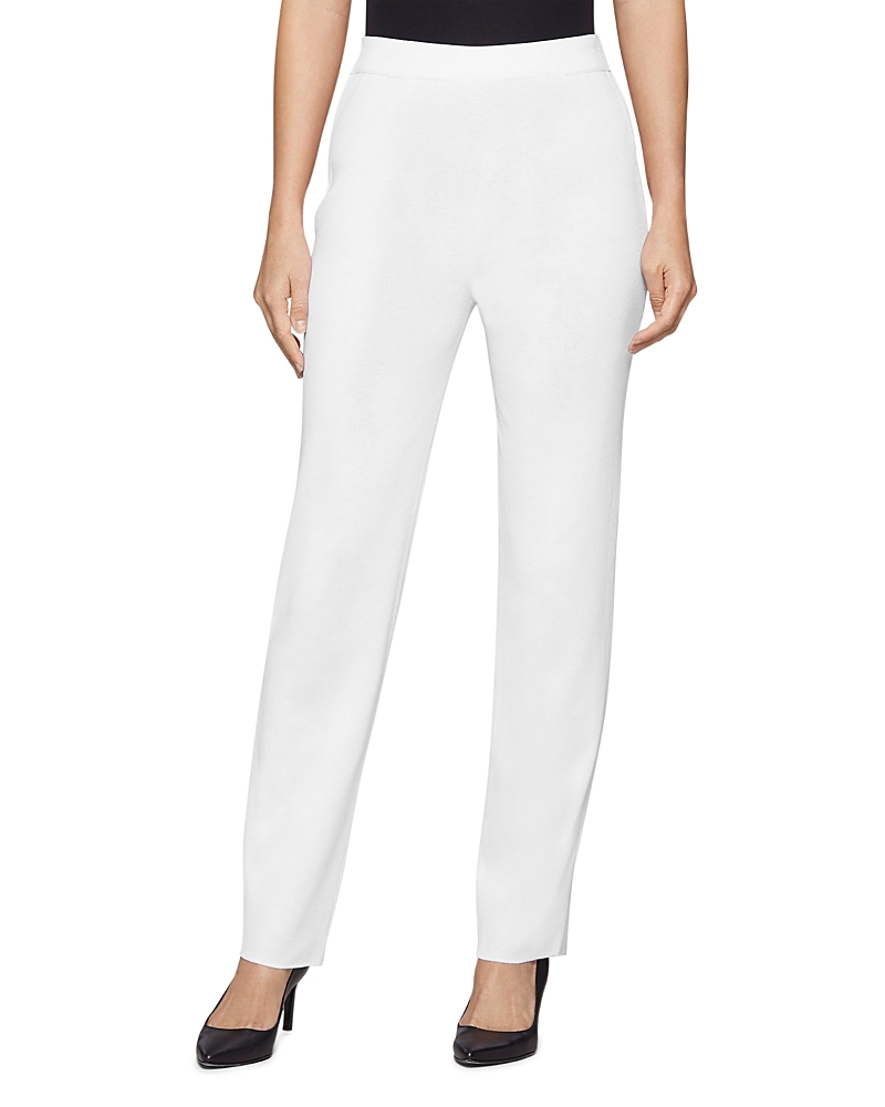Misook Plus Size Straight-leg Knit Pull-on Pants In White
