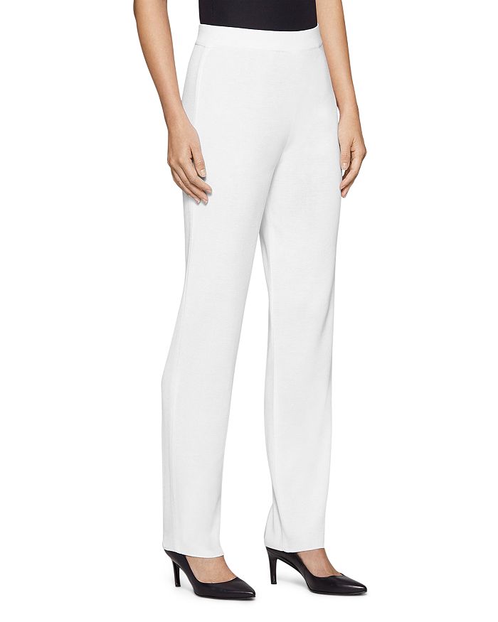 Shop Misook Knit Straight-leg Pants In White