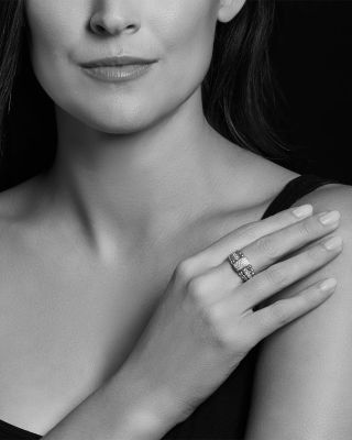 Sterling Silver Caviar Spark Diamond Ring