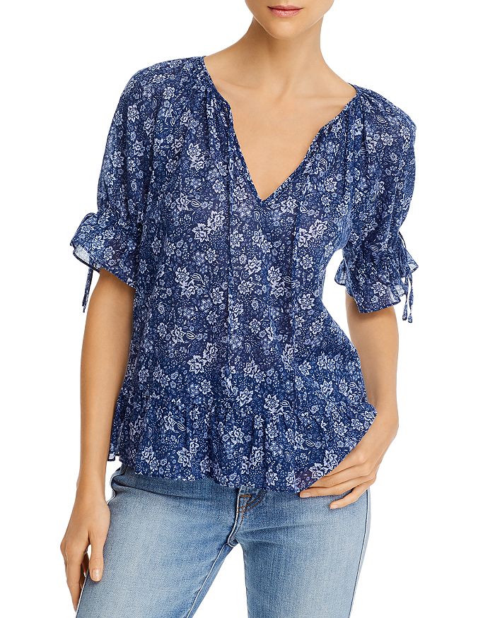 Parker Floral Print Cotton Blouse Bloomingdale s