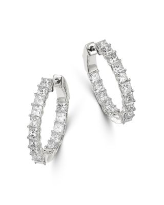 princess cut diamond hoops