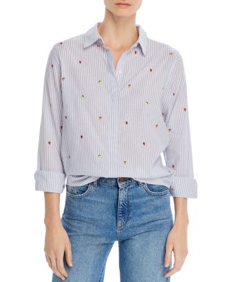 Rails Taylor Embroidered Striped Shirt | Bloomingdale's