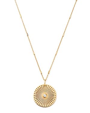 Zoe Chicco 14K Yellow Gold & Diamond Sunbeam Medallion Pendant Necklace, 18