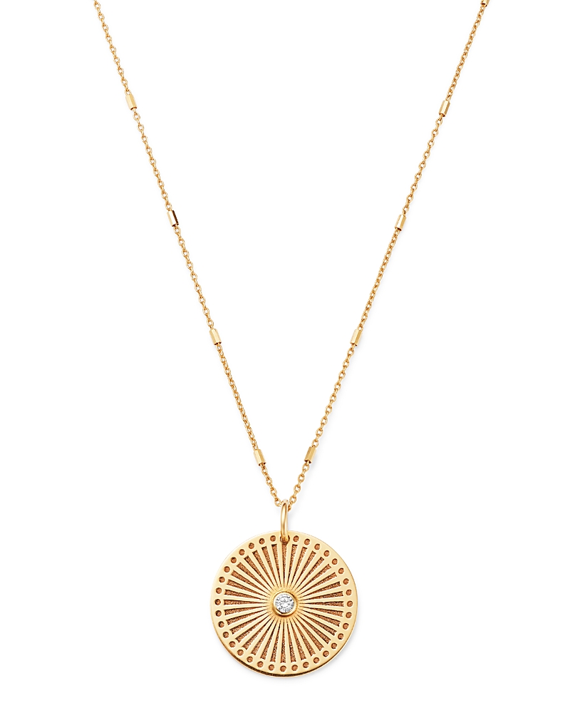 Zoë Chicco Small Sunbeam Diamond Medallion Necklace In Gold