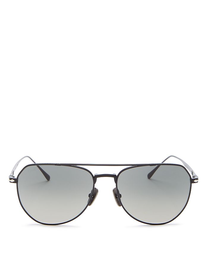 Persol Men's Brow Bar Aviator Sunglasses, 54mm In Black/gray Gradient
