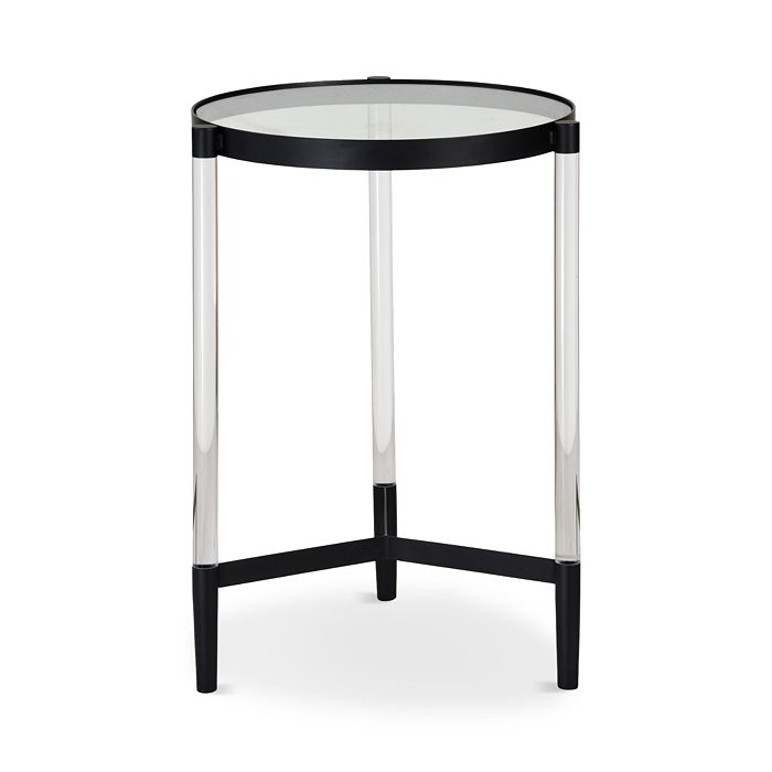 Renwil Ren Wil Astorian Accent Table In Power Coated Matte Black Clear Modesens