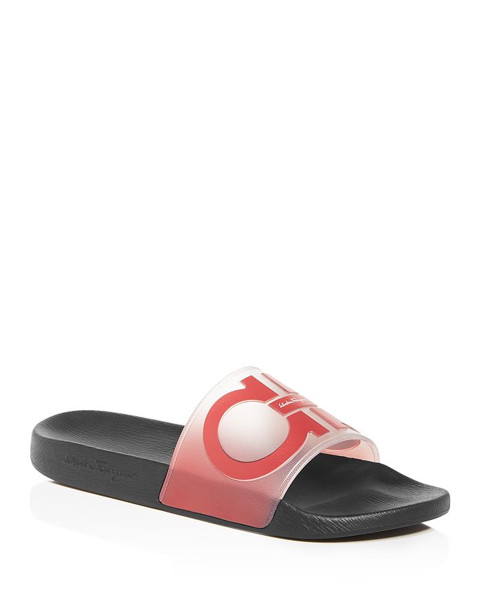Ferragamo Men's Groove 6 Gancini Translucent Slide Sandals - 100% Exclusive In Red