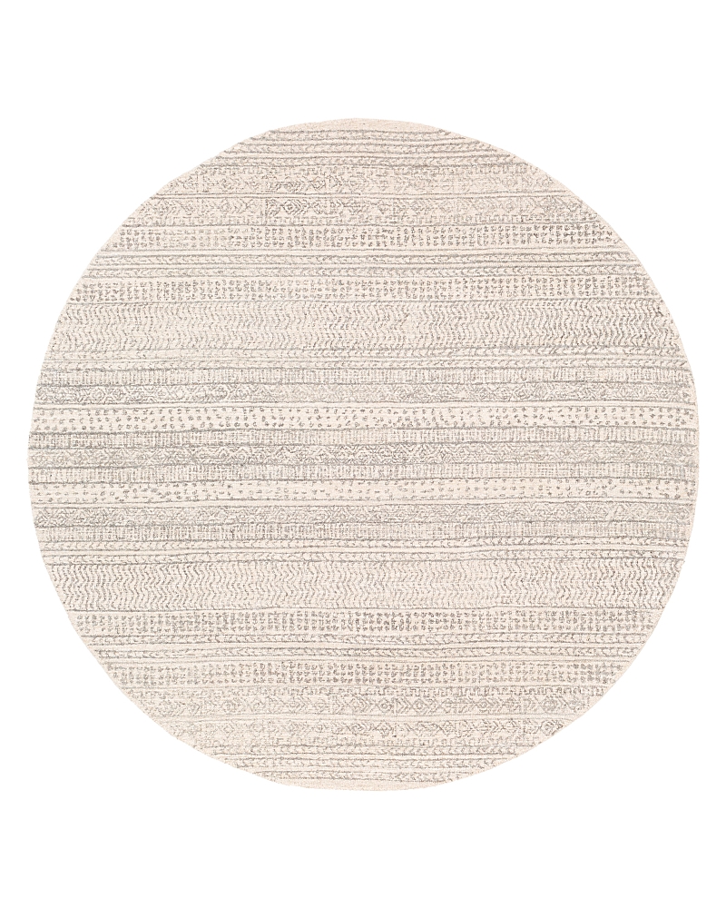 Surya Maroc 147253 Round Area Rug, 6' Round In Gray/cream/khaki/camel