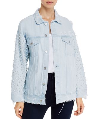 Spring Faux-pearl-sleeve Jacket 