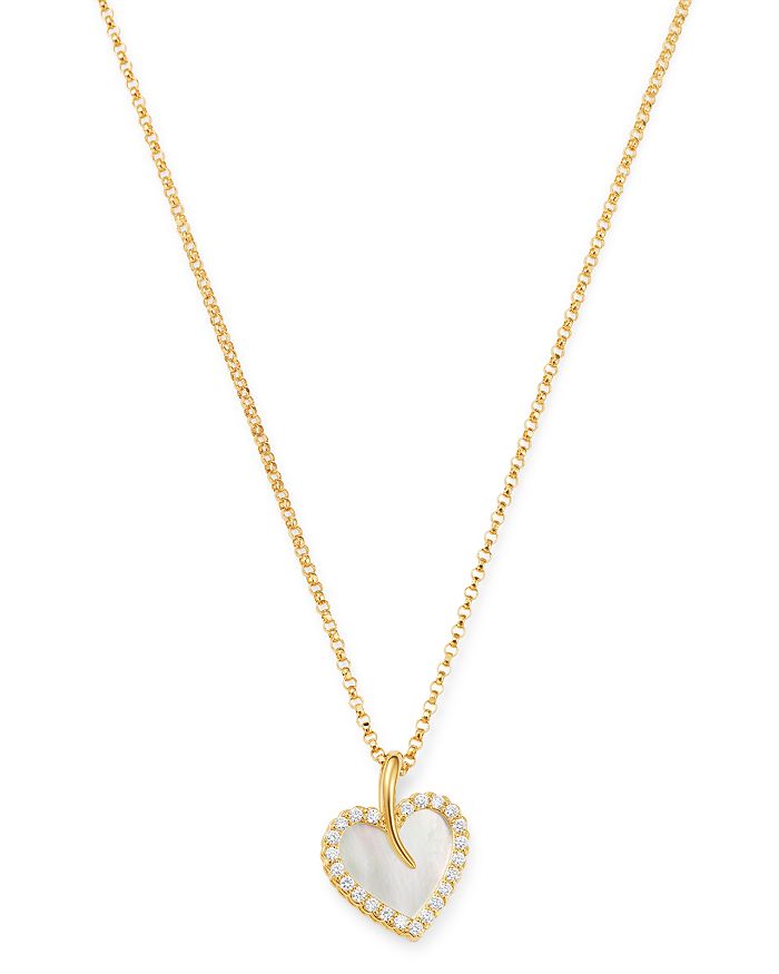 Roberto Coin Yellow Gold Diamond Heart Lock Necklace