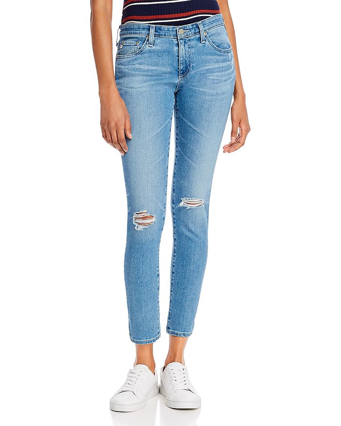 AG MID-RISE ANKLE SKINNY JEANS IN 16 YEARS COMPOSURE DESTRUCTED,EMP1389