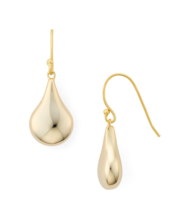 Argento Vivo Polished Teardrop Drop Earrings In Gold