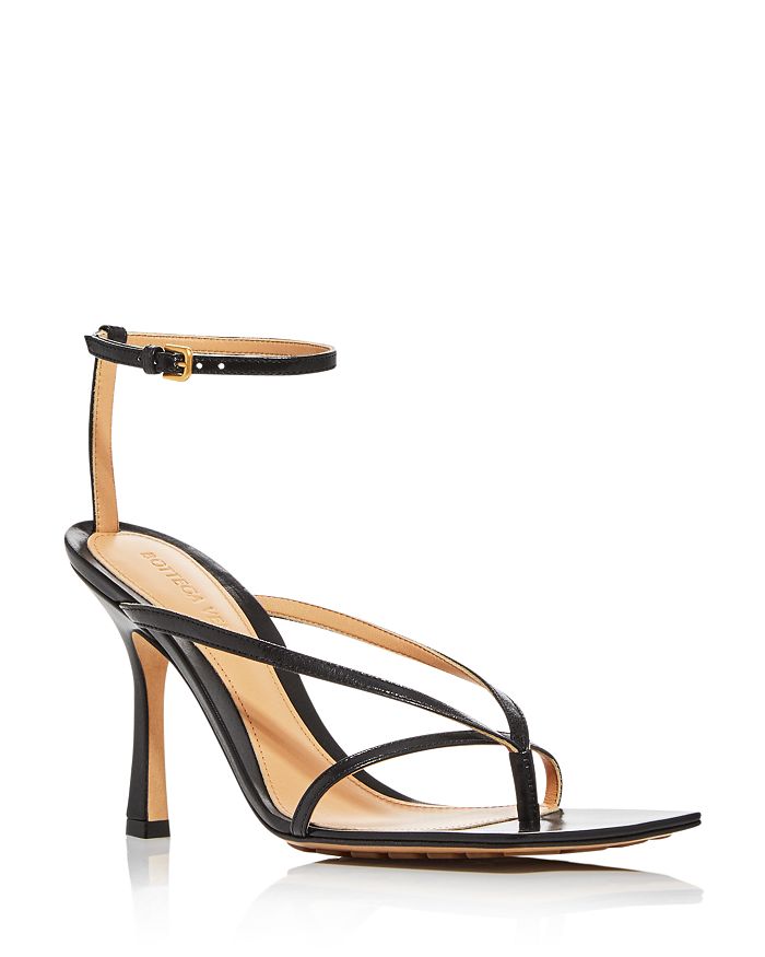 Bottega Veneta Multi Strap Stretch High-heel Sandals In Nero