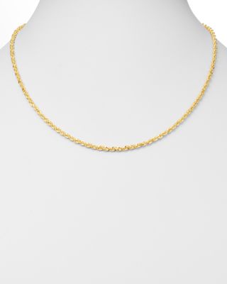 Solid Glitter Chain Necklace in 14K Yellow Gold 