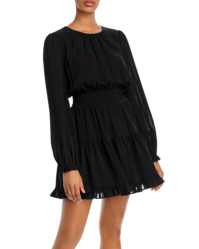 Aqua Tiered Mini Dress - 100% Exclusive In Black