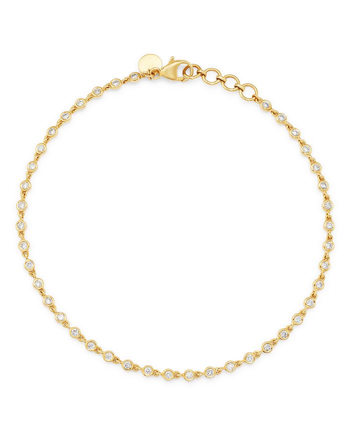 Bloomingdale's Diamond Bezel-set Link Bracelet In 14k Yellow Gold, 0.65 Ct. T.w. - 100% Exclusive In White/gold