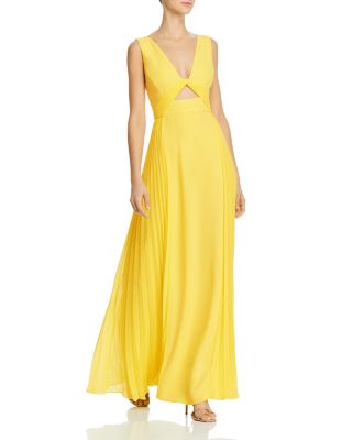 BCBGMAXAZRIA - Pleated Cutout Gown