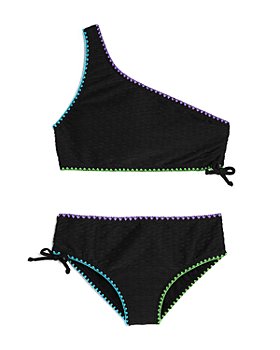 Limeapple - Girls' Rivika Textured One-Shoulder Two-Piece Swimsuit - Big Kid