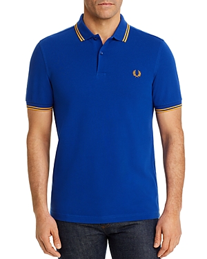 Fred Perry Twin Tipped Slim Fit Polo In Cobalt