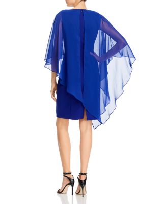eliza j chiffon cape cocktail dress