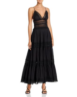 Charo Ruiz Ibiza Cindy Crochet-Inset Plunging Maxi Dress | Bloomingdale's