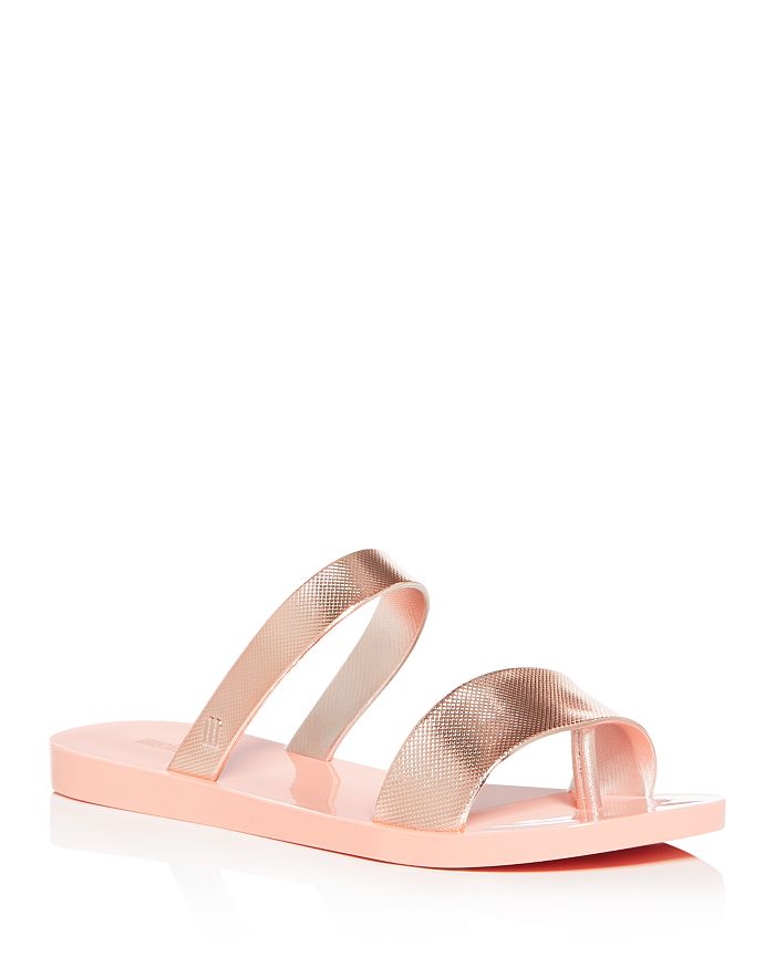 Melissa Women's Love Lip Slide Sandals In Rose Gold