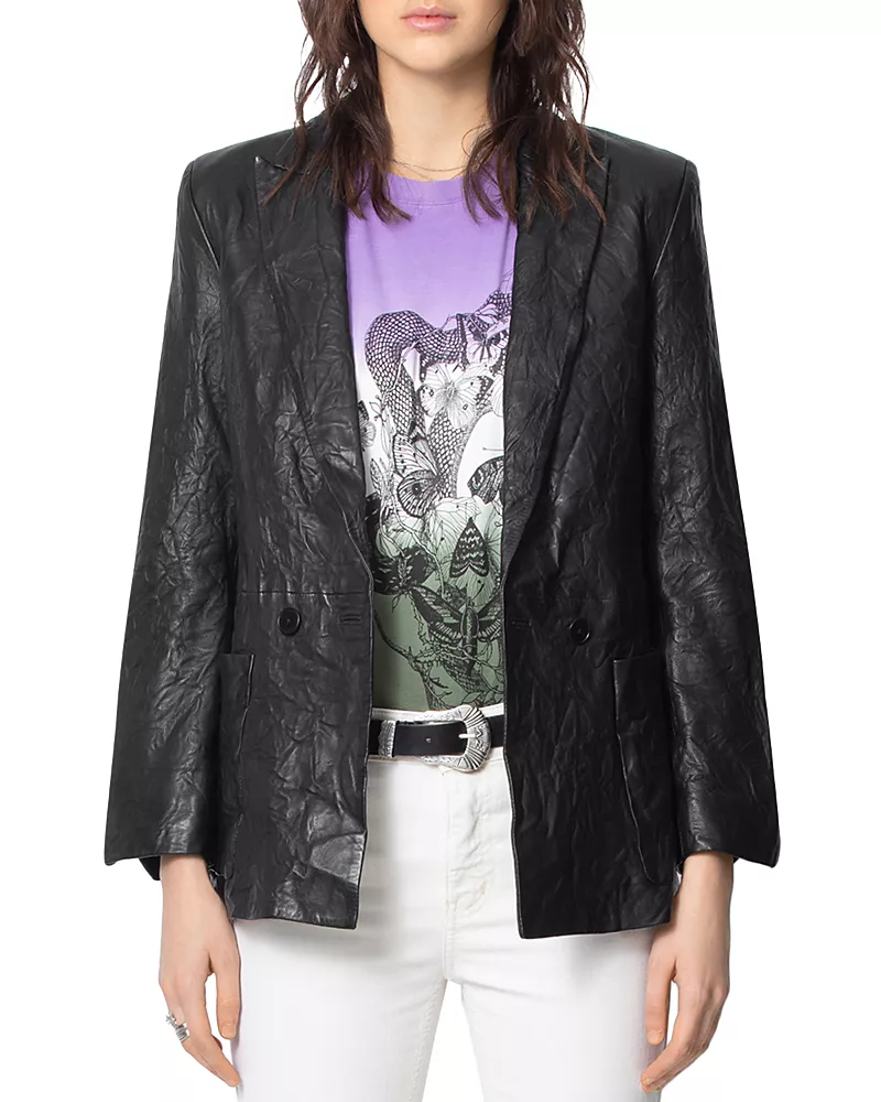Zadig & Voltaire Wrinkled-Leather Jacket