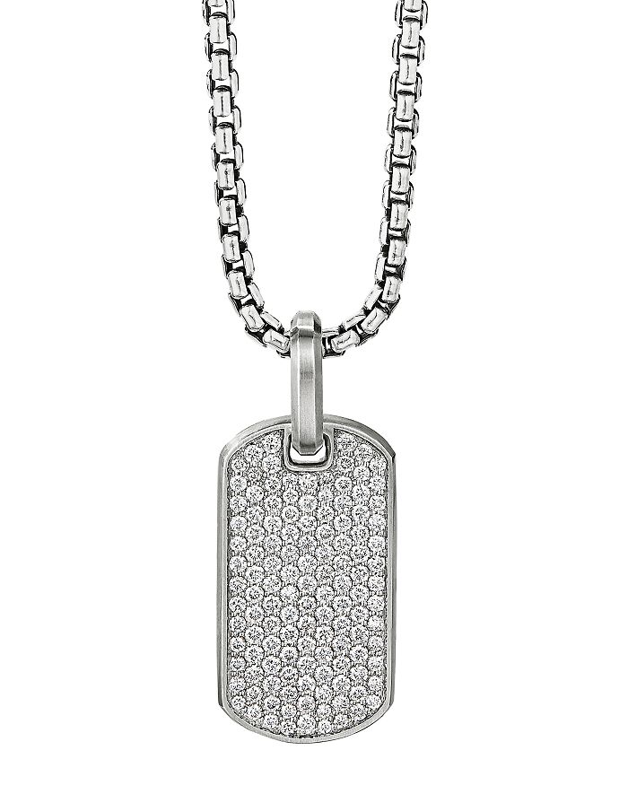 DAVID YURMAN STREAMLINE TAG PENDANT WITH PAVE DIAMONDS,D25442MSSADI