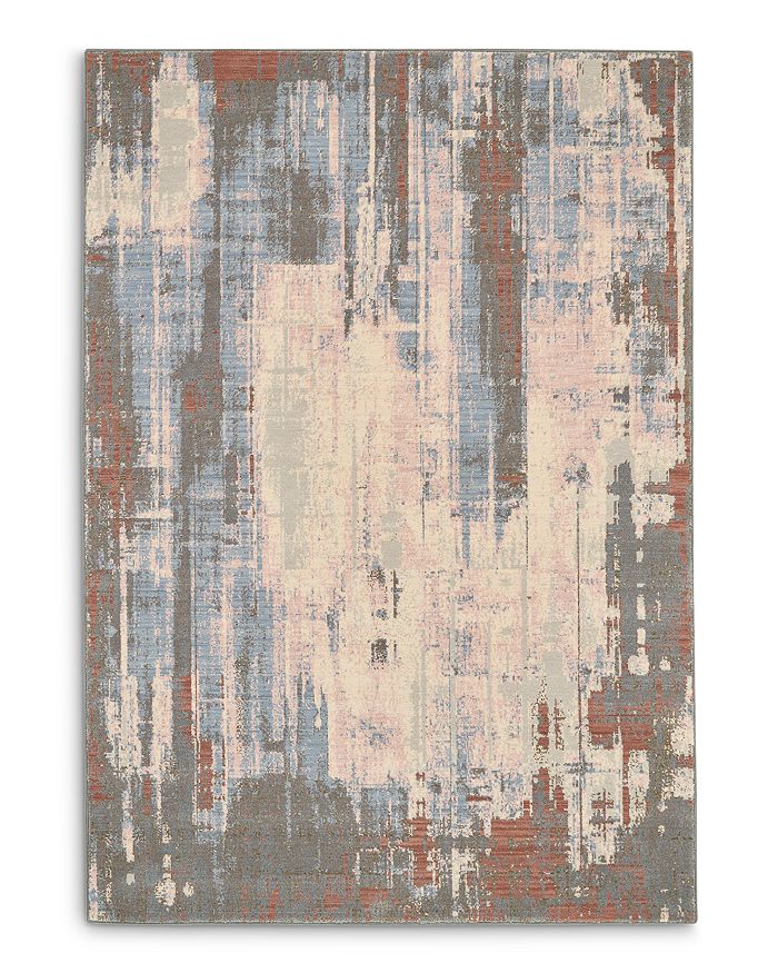 Nourison Artworks Atw05 Area Rug, 5'6 X 8' In Silver/ivory