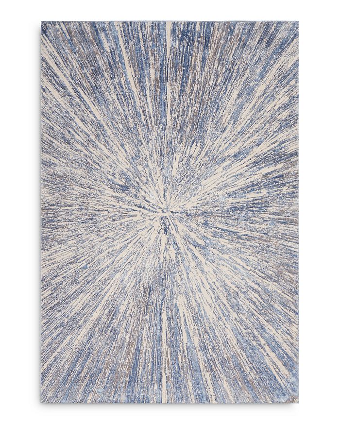 Nourison Silky Textures Sly05 Area Rug, 5'3 X 7'3 In Blue/gray