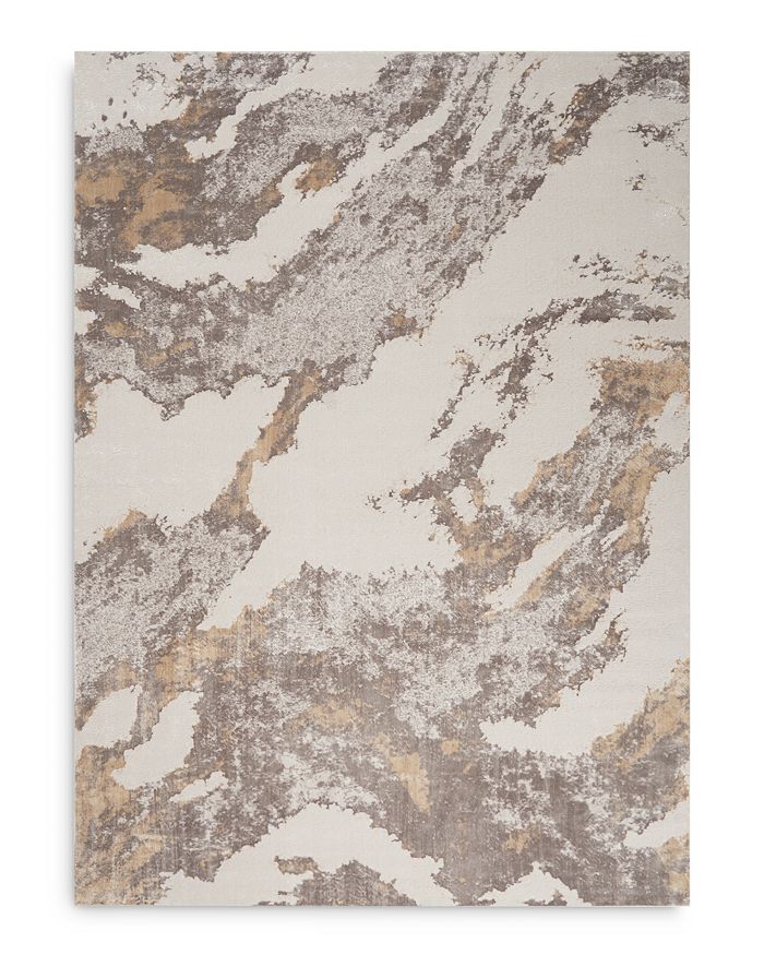 Nourison Silky Textures Sly03 Area Rug, 7'10 X 10'6 In Brown/ivory