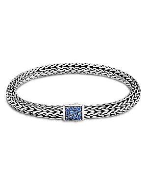 John Hardy Sterling Silver Classic Chain Black & Blue Sapphire Reversible Bracelet