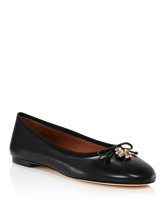 tory burch black and white flats