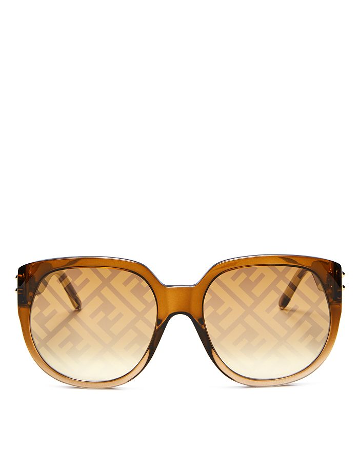Fendi Women's Round Sunglasses, 60mm In Brown/brown Gold