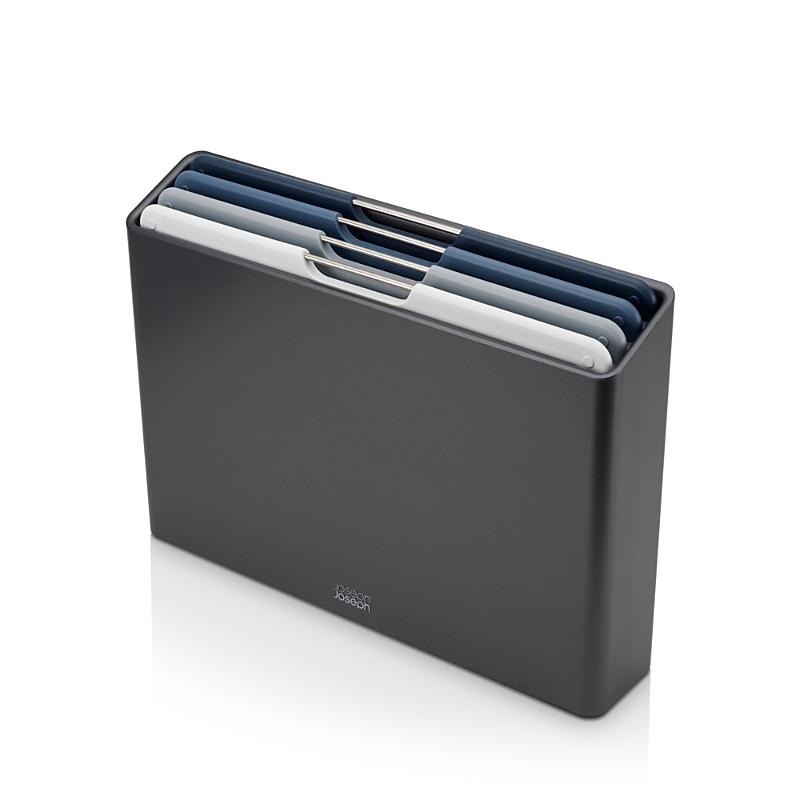 Joseph Joseph Folio Large 4pc Cutting Board Set With Storage Case In Black/multi