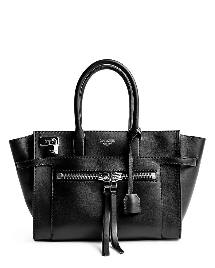 Zadig & Voltaire Black Candide Medium Leather Zip Bag