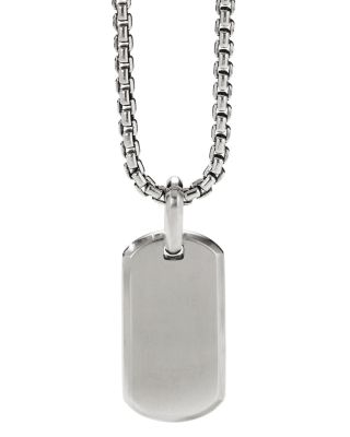 Men's Chevron Tag in Sterling Silver, 27mm