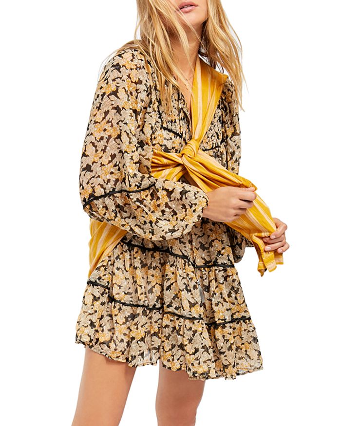 FREE PEOPLE FREE SWINGING PRINTED MINI DRESS,OB1102024