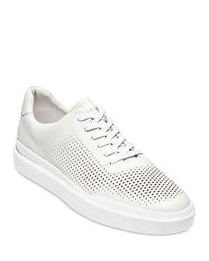 Shop Cole Haan Men's Grandpro Rally Laser Cut Low Top Sneakers In White