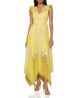 BCBGMAXAZRIA Floral Appliqu Midi Dress | Bloomingdale's Women