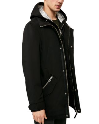mackage mixed media hooded jacket
