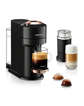Nespresso - Vertuo Next Premium Coffee and Espresso Maker by DeLonghi with Aeroccino Milk Frother, Black Rose Gold