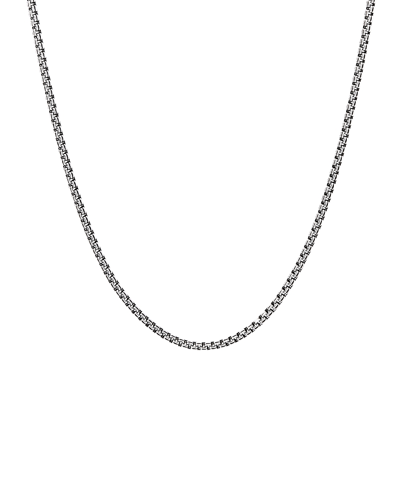 David Yurman Sterling Silver Small Double Box Chain Necklace, 2.6mm