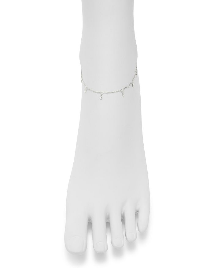 Shop Bloomingdale's Diamond Bezel Droplet Ankle Bracelet In 14k White Gold - 100% Exclusive