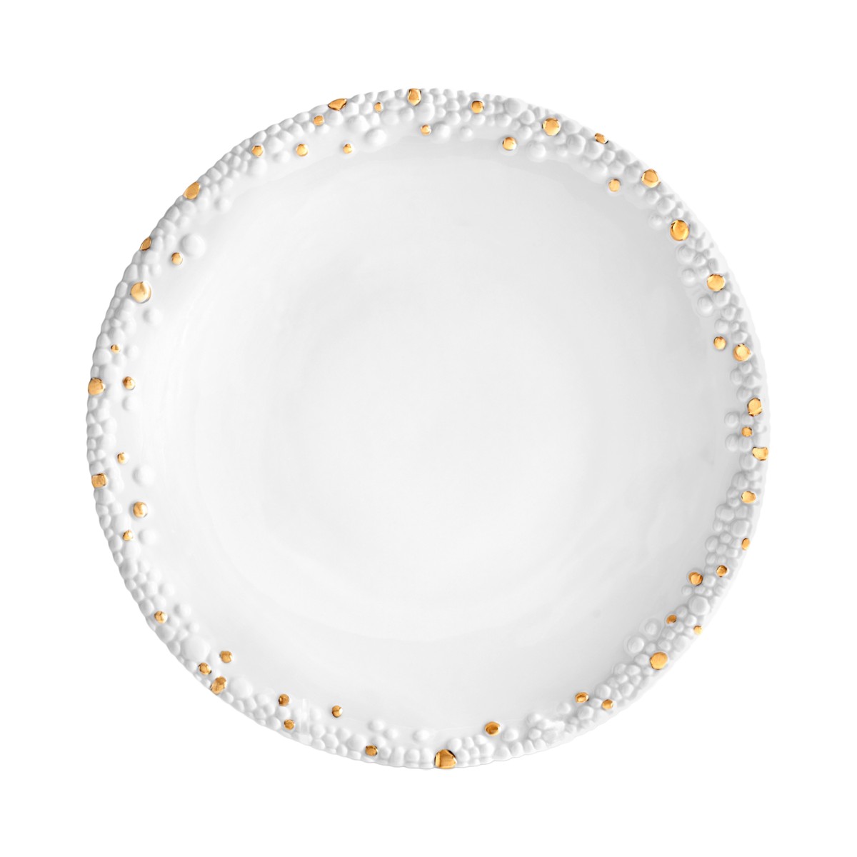 L'objet L'Objet Haas Mojave Dinner Plate with Gold Accents in White/Gold