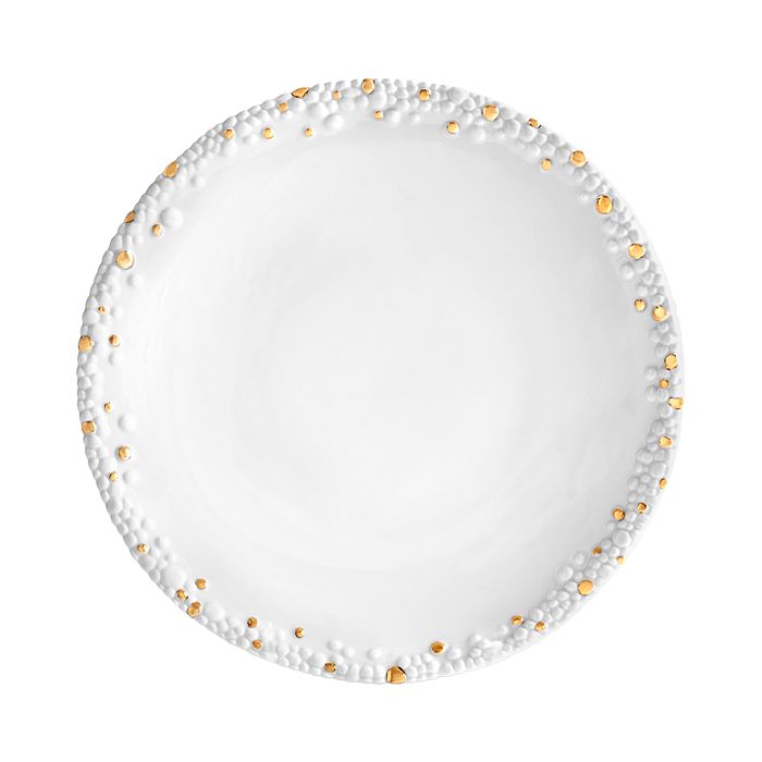 L'objet Haas Mojave Dinner Plate With Gold Accents In White/gold