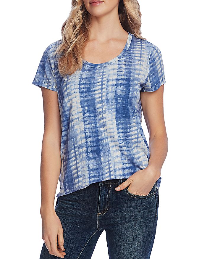 Vince Camuto Printed Linen Tee - 100% Exclusive In Blue Cloud